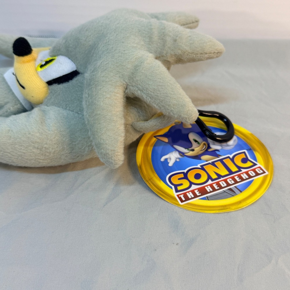 Sonic the Hedgehog Silver the Hedgehog Plush Clip On Coin Purse 9.5 inch NWT - Picture 2 of 8